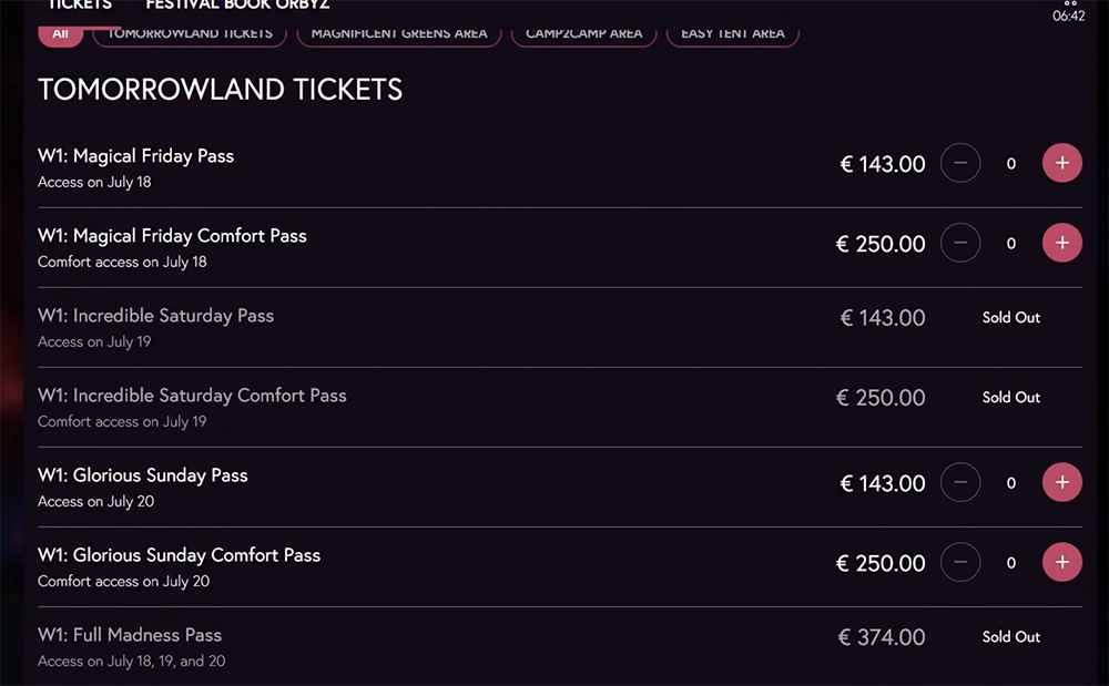 venta general tomorrowland tickets